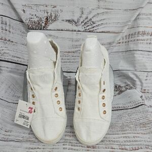 Cato White And Gold Slip In Sneakers